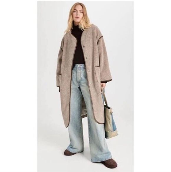 Velvet by Graham & Spencer Jackets & Blazers - Velvet by Graham & Spencer $378 Greenwich Faux Sherpa Long Coat Taupe Size S NWT
